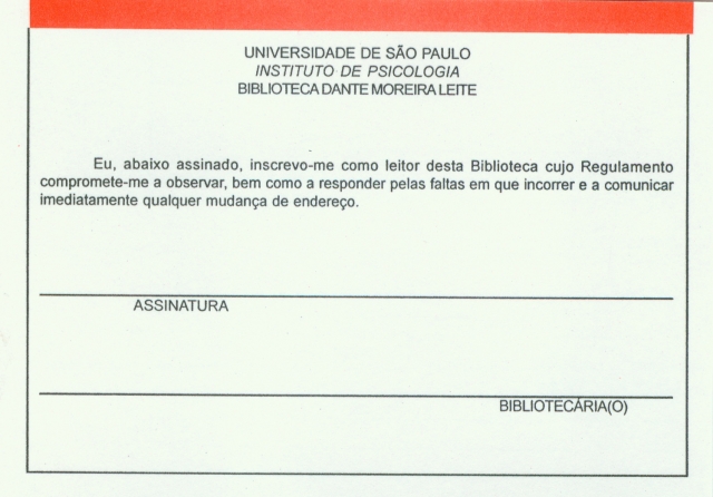 Formulário para cadastro de usuários - verso